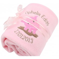 Personalised Baby Girl Embroidered Blanket Newborn Christening Gift